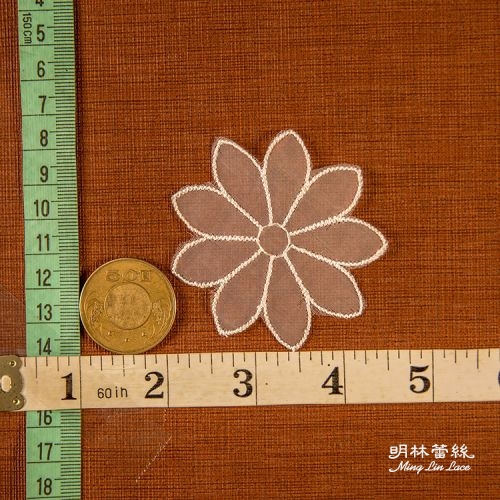 花朵蕾絲-甜美可愛日系日式花朵花片-長約6.5公分-單朵