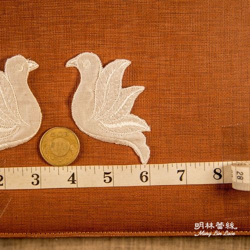 左右花朵蕾絲-歐式古典簡約鴿子葉子翅膀花片-長約8.5公分-一對
