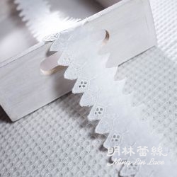 棉布蕾絲-歐式古典白色滾縷空圖騰花邊-寬約3公分