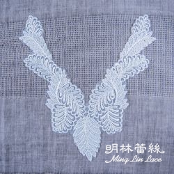 蕾絲胸花領片-法式浪漫簡約葉子胸花領片-內圍30公分-外圍44公分-單片